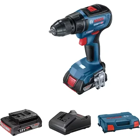Mașină de găurit și înșurubat Bosch Professional GSR 18V-50 pe acumulator, cu mandrină și carcasă