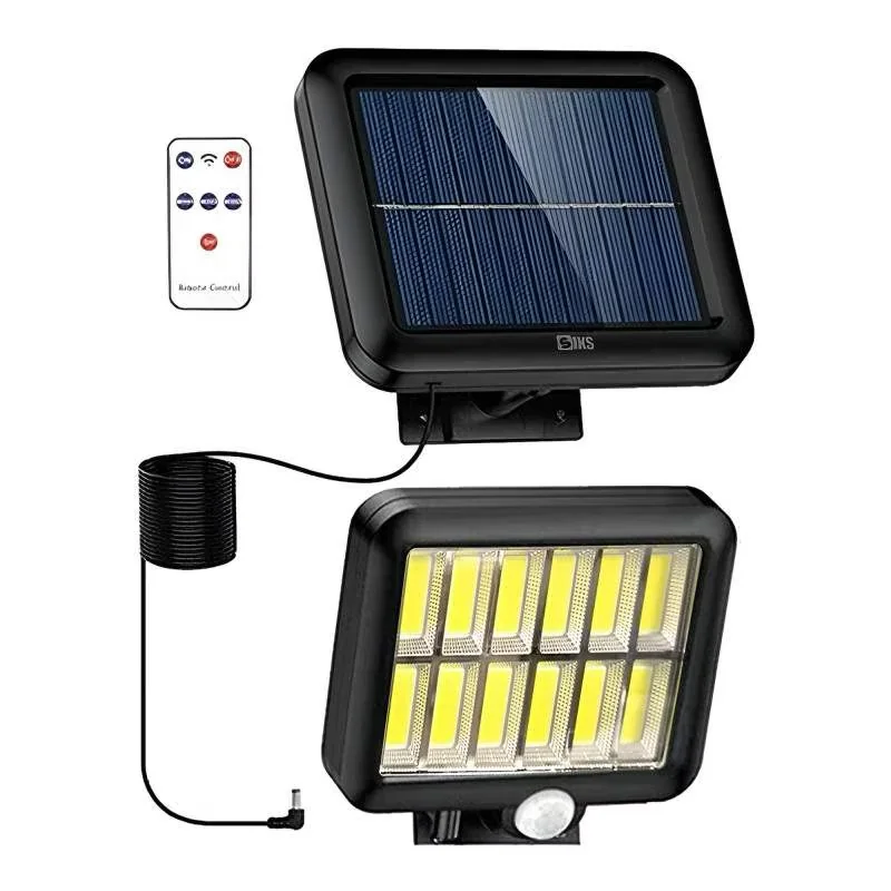 Lampă solară LED de exterior SIKS cu 120 COB, panou și modul de iluminat pe fundal neutru