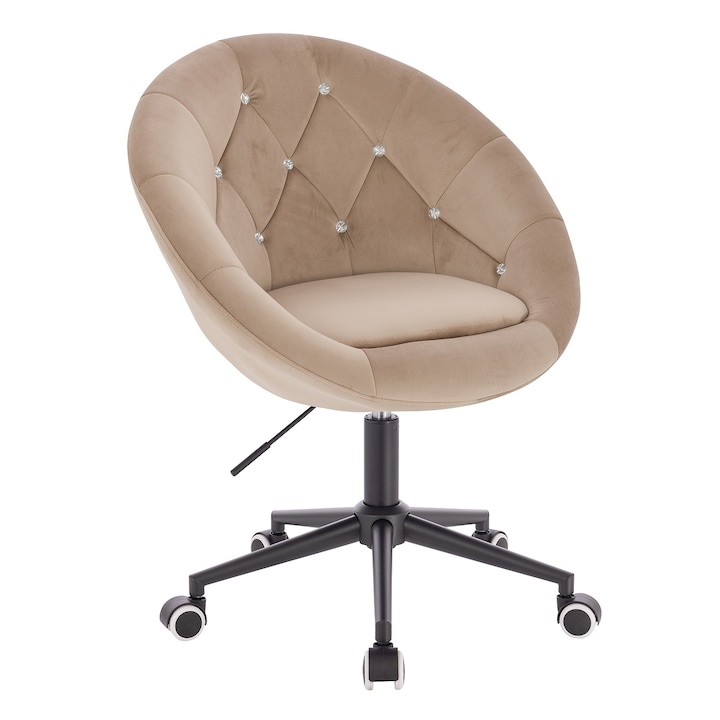 Scaun de birou ergonomic negru lângă birou minimalist