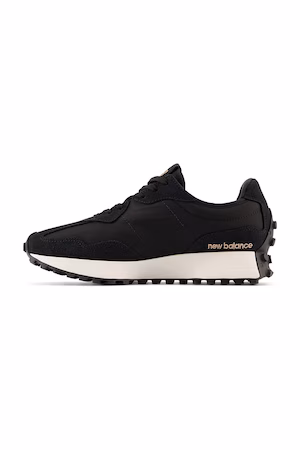 New Balance, Tenisi din piele intoarsa 327 cu insertii din material textil, Negru, 9