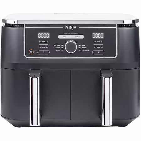 Friteuza cu aer cald Ninja Foodi DualZone AF400, 9.5l, 2470W, 6 functii de gatit, 2 placi cu invelis ceramic,…