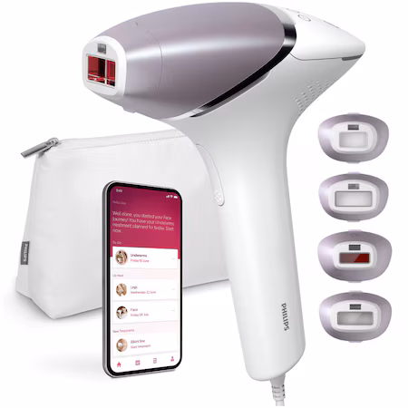 Epilator IPL Philips Lumea Seria 8000 BRI947/00, Senzor Smartskin, tehnologie SenseIQ, utilizare cu fir, 450.000…