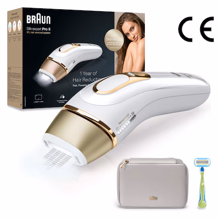Epilator IPL Braun Silk-expert PRO 5 PL5052 Senzor automat & continuu Skin pro 2.0, 400.000 impulsuri, 10 niveluri…