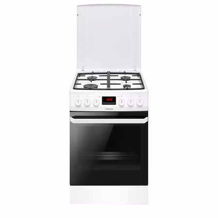 Aragaz Hansa FCMW582109, Mixt, 4 arzatoare, Aprindere electrica, Grill, Clasa A, 50 cm, Alb