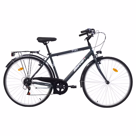 Bicicleta Barbat TRK 28 Otel 6 viteze, Furca Rigida, Gri