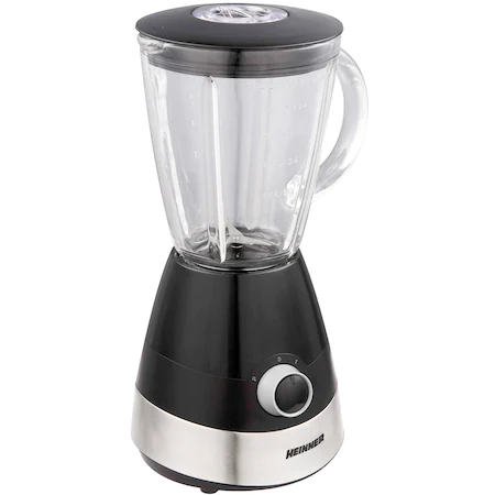 Blender Heinner HBL-550S, 550 W, 2 viteze + functie Pulse, Bol 1.5 l, Negru/Argintiu