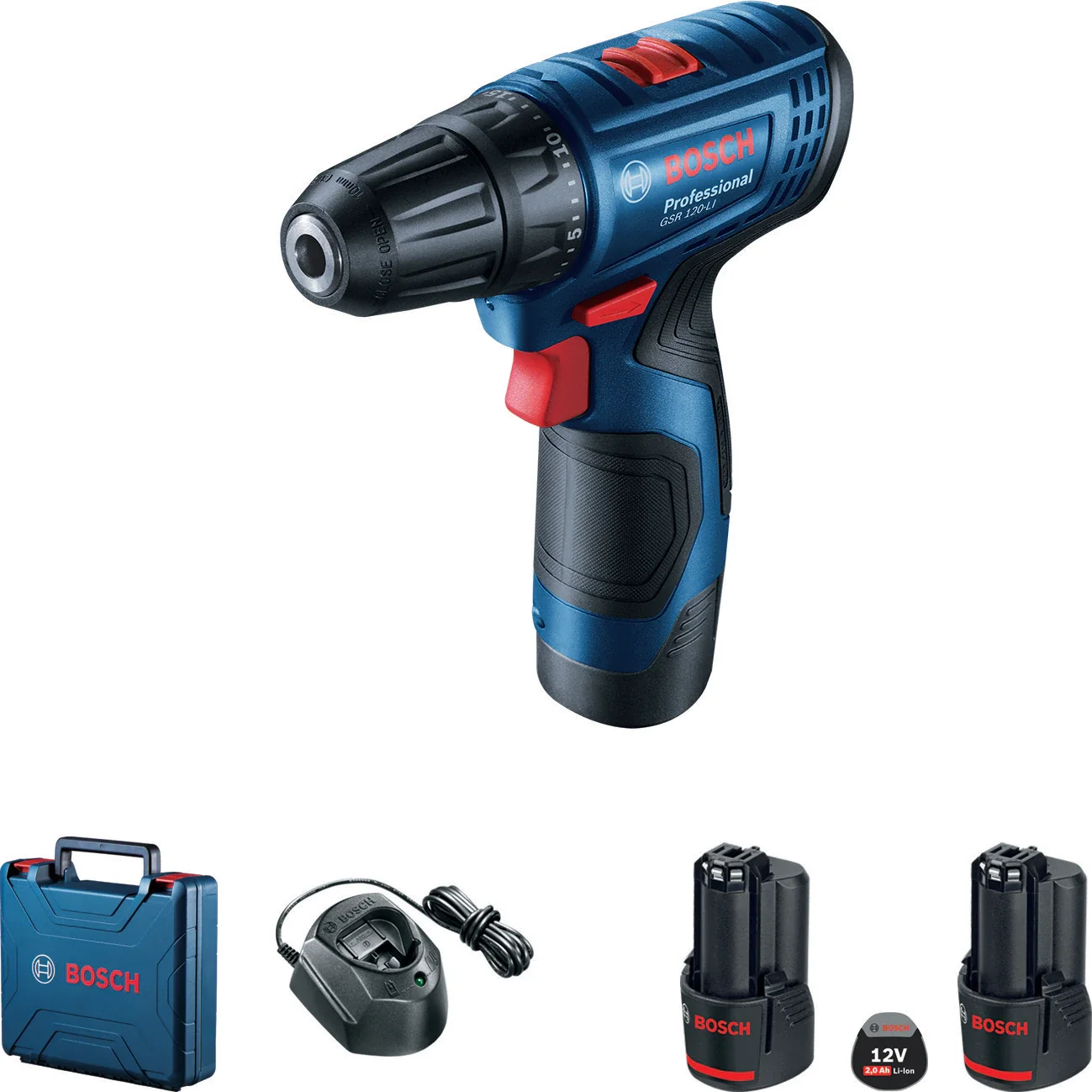 Masina de gaurit si insurubat (bormasina) pe acumulator Bosch Professional GSR 120-Li, 12 V, 1500 RPM, 14/30 Nm, 2…