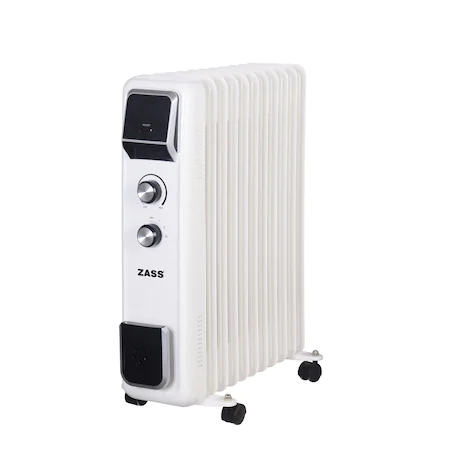 Calorifer electric cu ulei Zass ZR 11 E, 2500 W, 11 elementi, termostat reglabil, protectie la supraincalzire