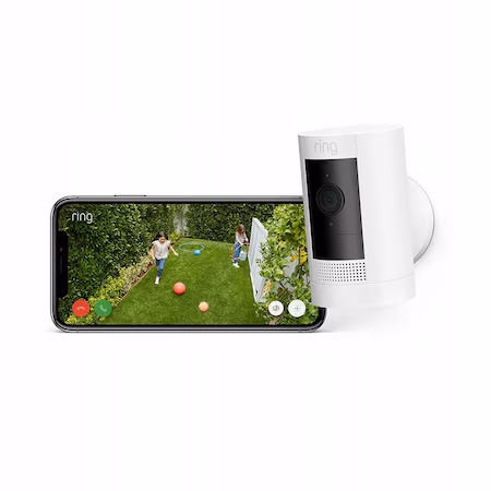 Camera de supraveghere Ring Stick Up Cam Battery, 1080p HD, nocturna, wireless, rezistenta la intemperii