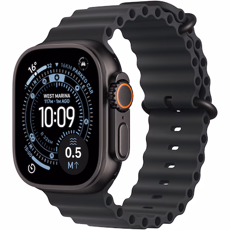 Apple Watch Ultra 3, GPS + Cellular, Carcasa Black Titanium 49mm, Black Ocean Band