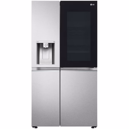Side by side LG GSXV91MBAE, 635 l, No Frost, InstaView Door-in-Door, Dozator UVnano, Clasa E, H 179 cm, Inox