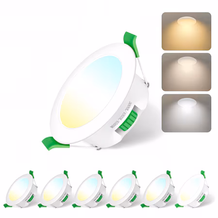Set de 6 spoturi LED incastrate, Amxcnoy, 7W, dimabile, temperatura de culoare ajustabila, Subtiri,…