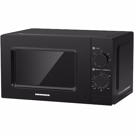 Cuptor cu microunde Heinner HMW-MD20MBK, 20 l, Control mecanic, 700 W, Negru