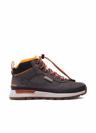 Ghete unisex, Timberland, Field Trekker Mid, piele naturala, gri, rosu, 35 EU