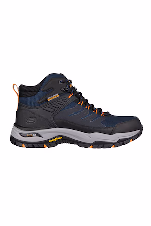 Skechers, Ghete impermeabile pentru drumetii Dawson-Raveno, Negru, Portocaliu, Bleumarin, 41.5