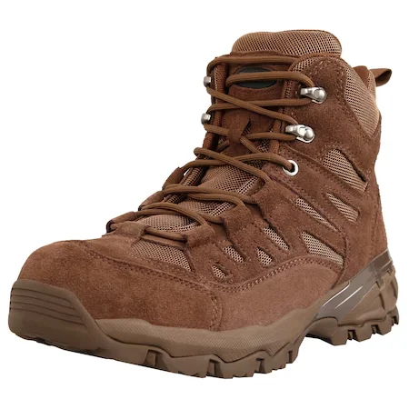 Bocanci trekking barbati Mil-Tec Squad, piele intoarsa, impermeabili, maro, 42 EU