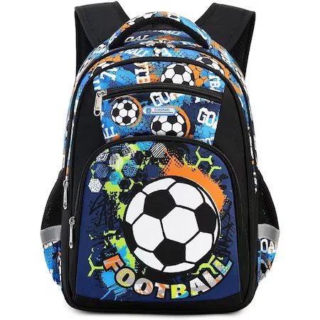 Ghiozdan Scoala pentru Copii, JOYSTOS, Multifunctional, Design Minge de Fotbal, Ergonomic, Impermeabil, 16 x 11 x…