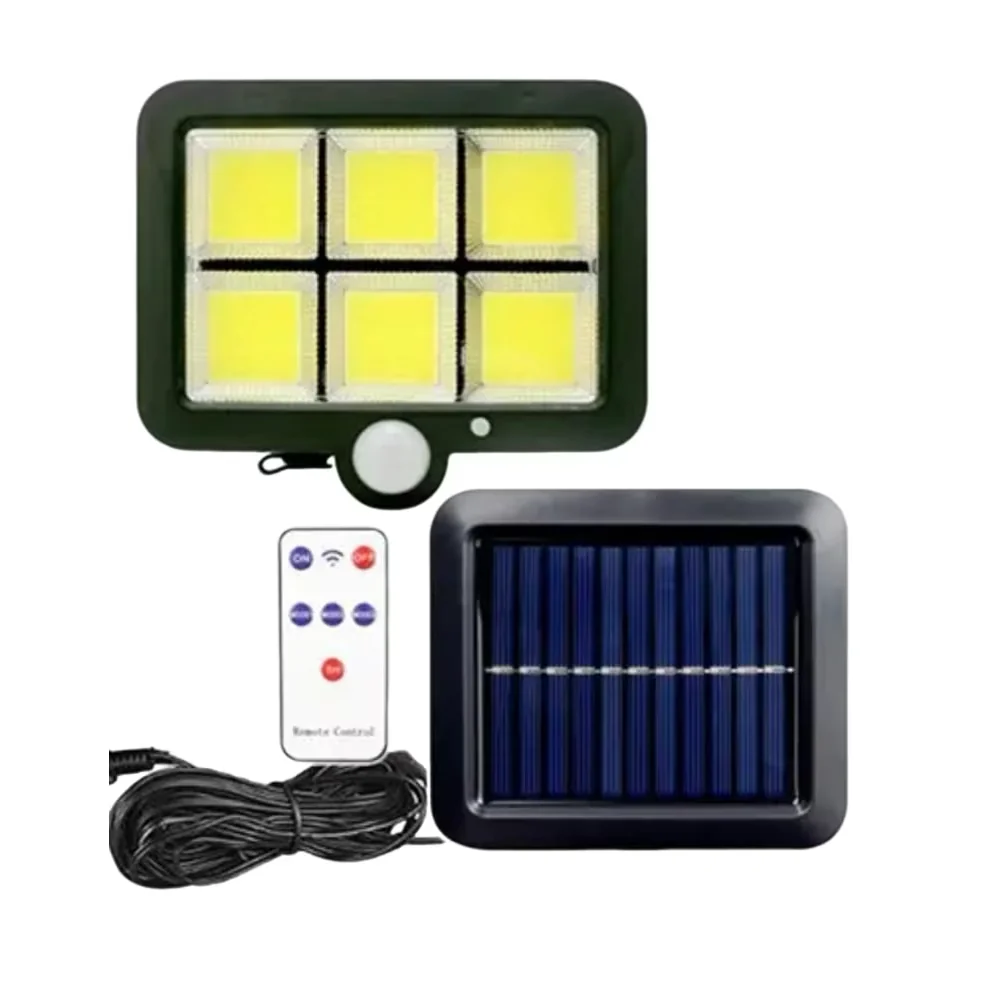 Lampa Solara De Exterior Cu Senzor De Miscare, Telecomanda, Brate Reglabile, 6 Led COB