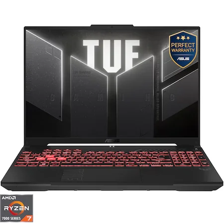 Laptop Gaming ASUS TUF A16 FA607NUG cu procesor AMD Ryzen™ 7 7445HS pana la 4.70 GHz, 16'', FHD+ 144Hz, 32GB RAM,…