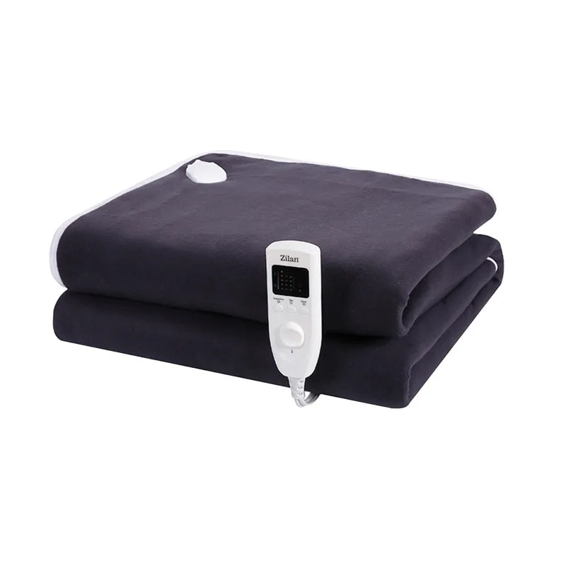 Patura cu incalzire electrica Soft Polar ZILAN ZLN-4113 Fleece, 150X80 cm, 60 W, Temporizator 1-10 ore,, Negru