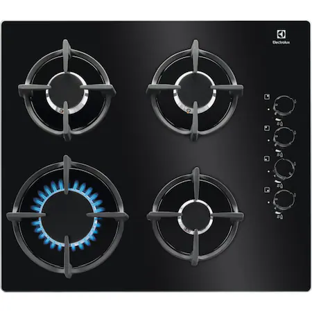 Plita incorporabila Electrolux KGG6407K, Gaz, 4 arzatoare, Aprindere electrica, Dispozitiv de siguranta, Gratare…