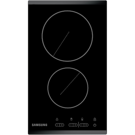 Plita incorporabila Samsung C21RJAN, Vitroceramica, 2 zone de gatire, Control touch, 30 cm, Sticla neagra