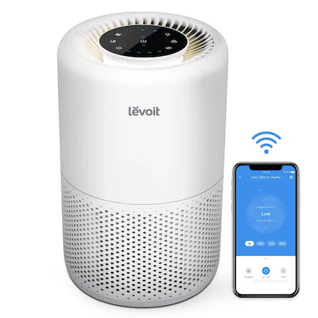 Purificator de Aer Smart Levoit Core 200S Wi-Fi, Filtru 3 in 1 True HEPA, Carbon Activ, Remote Control, Super…