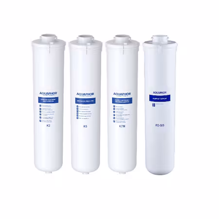Set 4 cartuse de rezerva K5/ K2/ K7M/ RO-50S pentru filtrul cu Osmoza Inversa Aquaphor Morion RO-101S, Alb