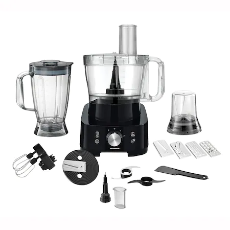 Robot de bucatarie Heinner Cookery Chef HFP-1000BK, 1000W, blender si rasnita incluse, capacitate bol 3.5L,…