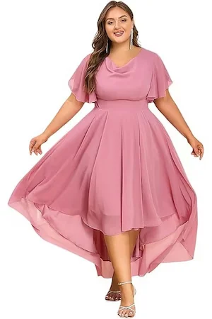 Rochie maxi eleganta LapaPlus, roz, marime XL