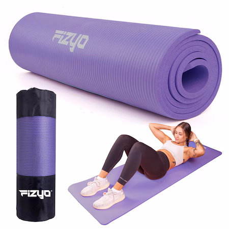 Saltea pentru yoga, fitness, aerobic Fizyo Fityo Purple, 183x61x1cm, Spuma NBR, cauciuc sintetic
