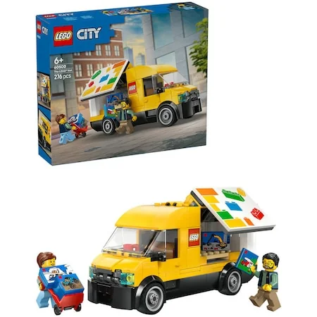 Set de constructie LEGO® City: Furgoneta LEGO 60500, Jucarii pentru Copii de 6+ ani, Jucarii pentru Baieti, Masina…