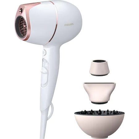 Uscator de par Philips Prestige BHD628/00, senzor SenseIQ, 2 setari viteza, 3 moduri presetate de uscare,…