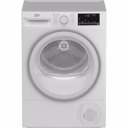 Uscator de rufe Beko B3T42242, Pompa de caldura, 8 kg, 15 programe, Clasa C, RecycledDry, Motor ProSmart™…