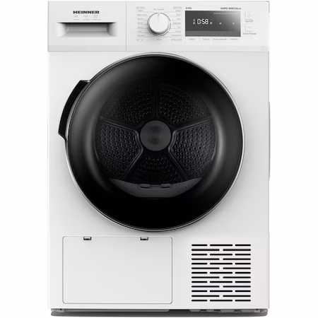 Uscator de rufe cu pompa de caldura Heinner HHPD-M9G3A++, 9 kg, 14 programe, Clasa D, Display led, Lumina cuva,…